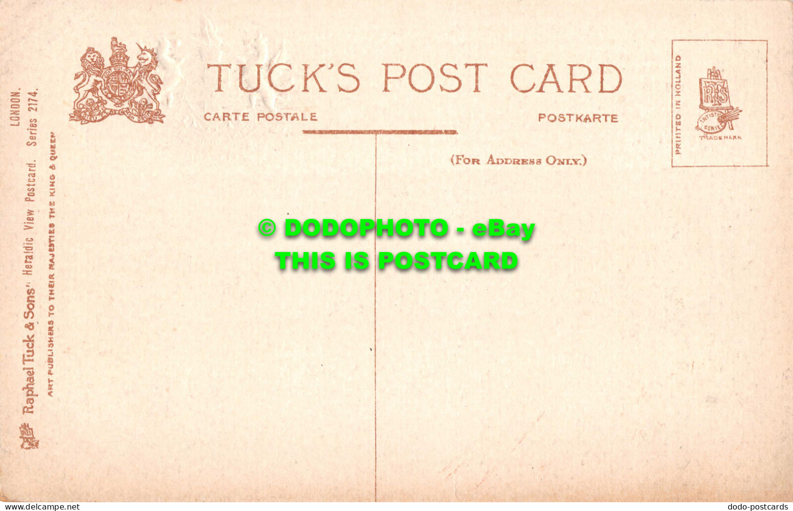 R536316 London. Bank Of England. Tuck. Heraldic View Postcard. Series 2174 - Autres & Non Classés