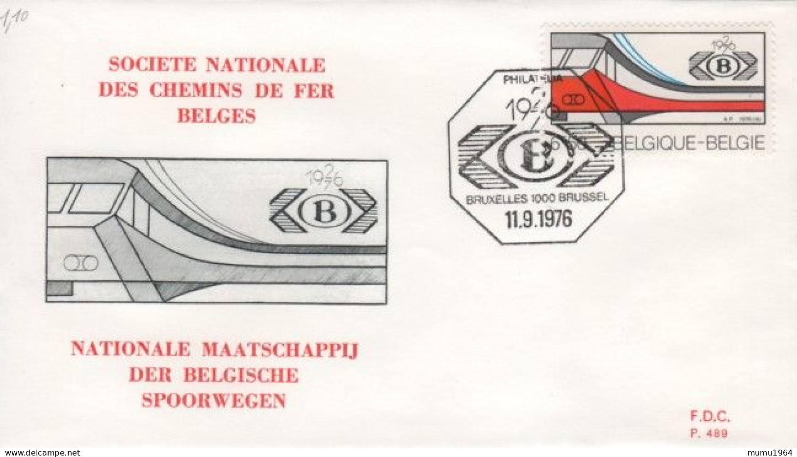 COB - FDC N° 489 - Timbre N° 1825 - 1971-1980