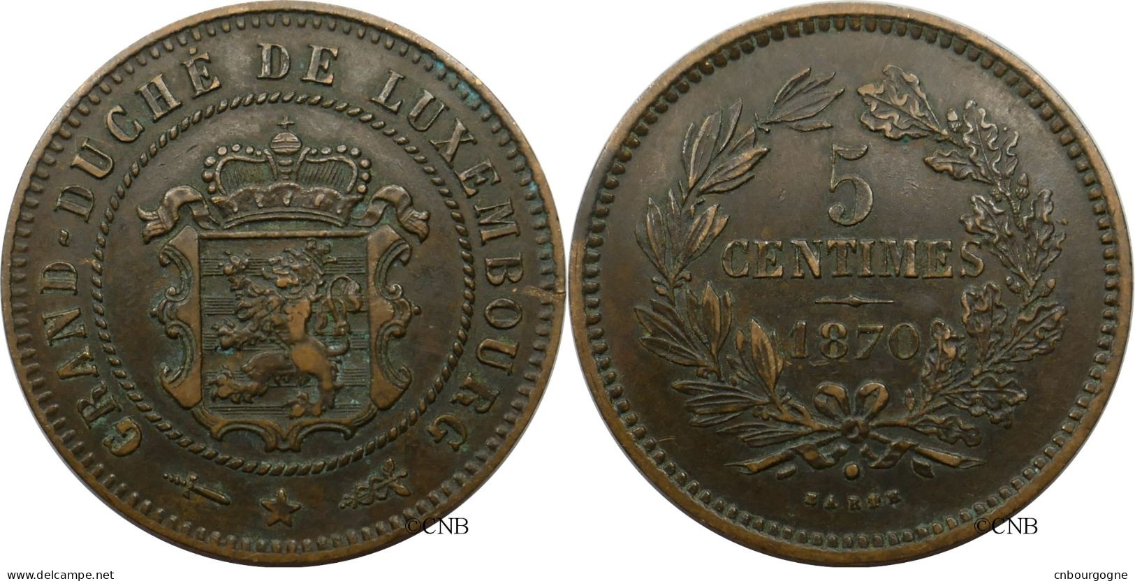 Luxembourg - Grand-Duché - Willem III - 5 Centimes 1870 - TTB+/AU50 - Mon5823 - Luxemburgo