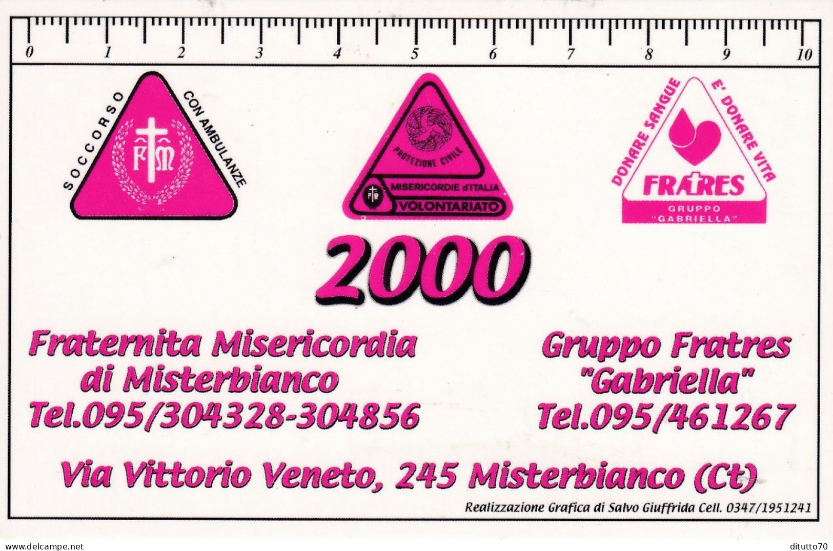 Calendarietto - Fraternita Misericordia - Misterbianco - Anno 2000 - Small : 1991-00