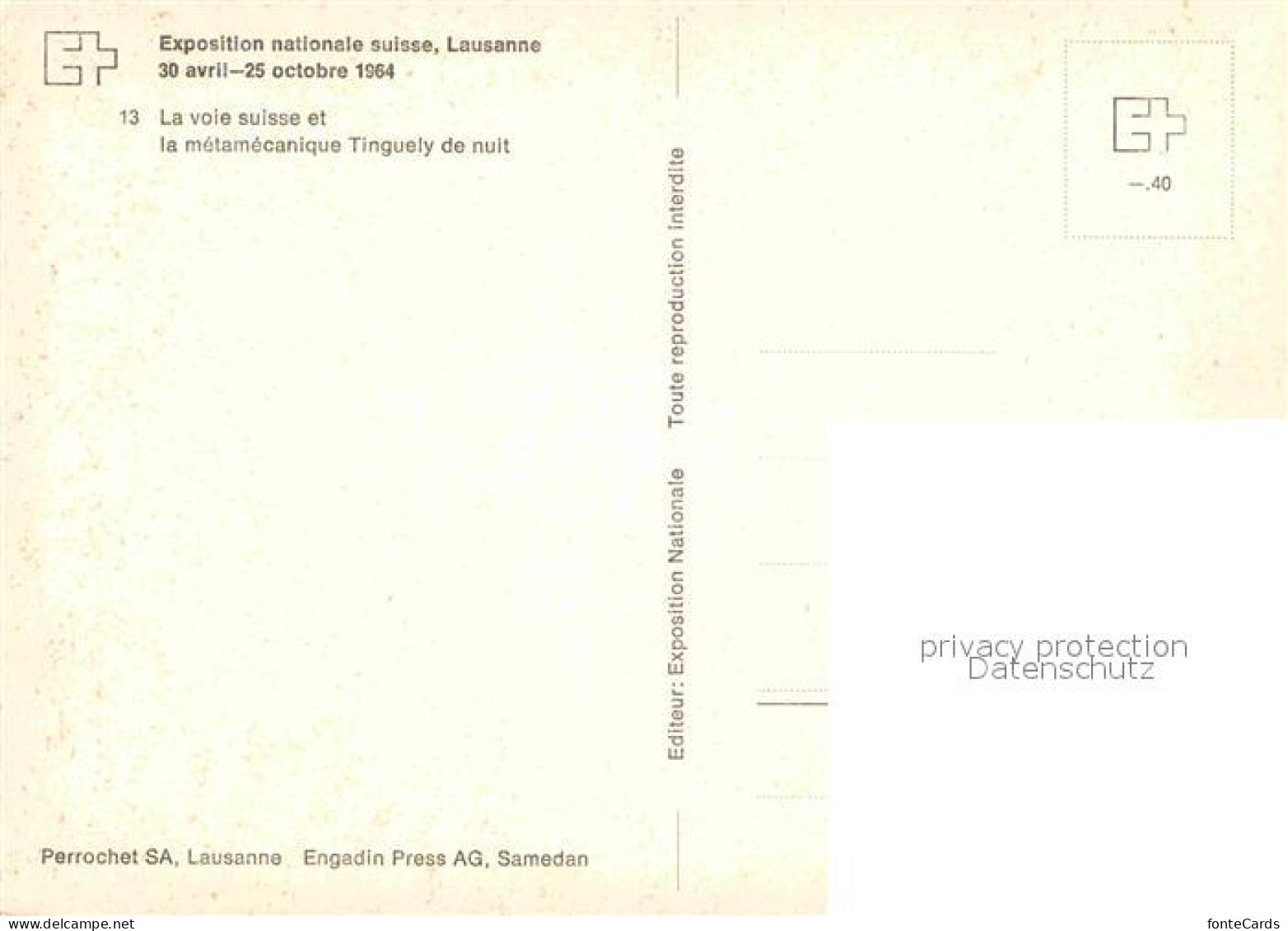 12659463 Exposition Nationale Lausanne 1964 Metamecanique Tinguely Exposition Na - Sonstige & Ohne Zuordnung