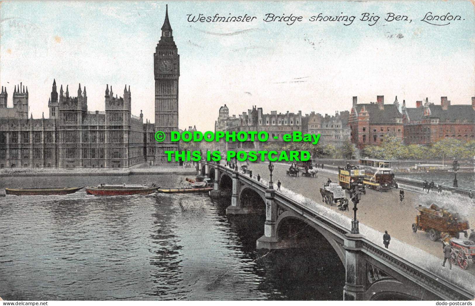 R536716 London. Westminster Bridge Showing Big Ben. 1927 - Altri & Non Classificati