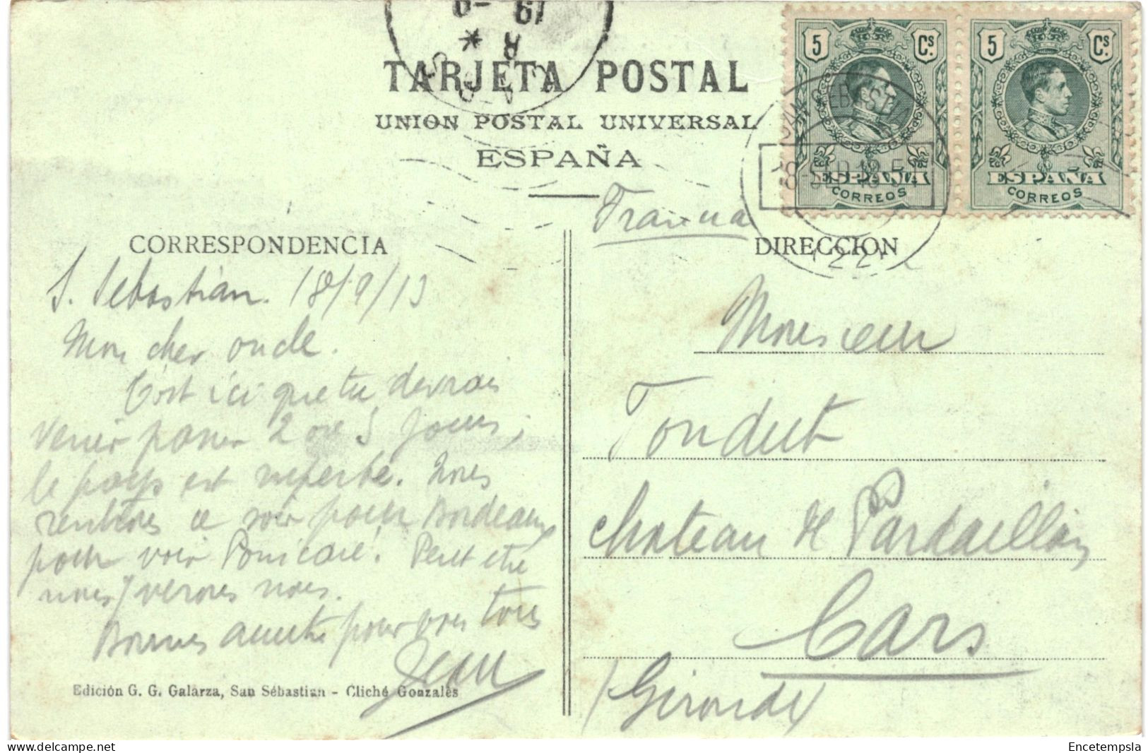 CPA Carte Postale Espagne San Sebastian Caseta Real De Banos 1912  VM80134 - Guipúzcoa (San Sebastián)