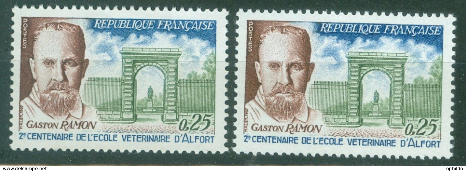 France  1527 En 2 Exemplaires    * *  TB Avec Ciel Bleu Foncé Et  Plus Clair   - Unused Stamps