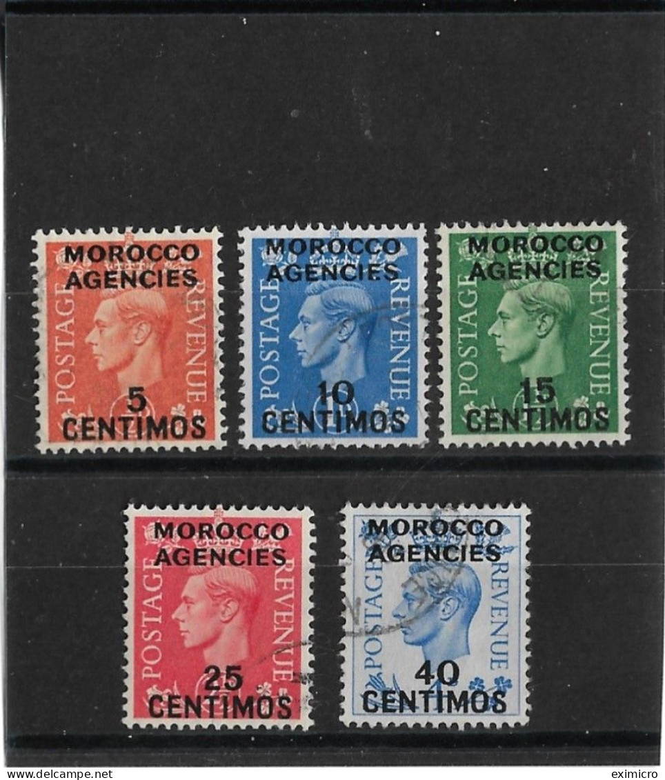 MOROCCO AGENCIES  SPANISH CURRENCY 1951 -  1952 SET SG 182/186 FINE USED Cat £70 - Postämter In Marokko/Tanger (...-1958)