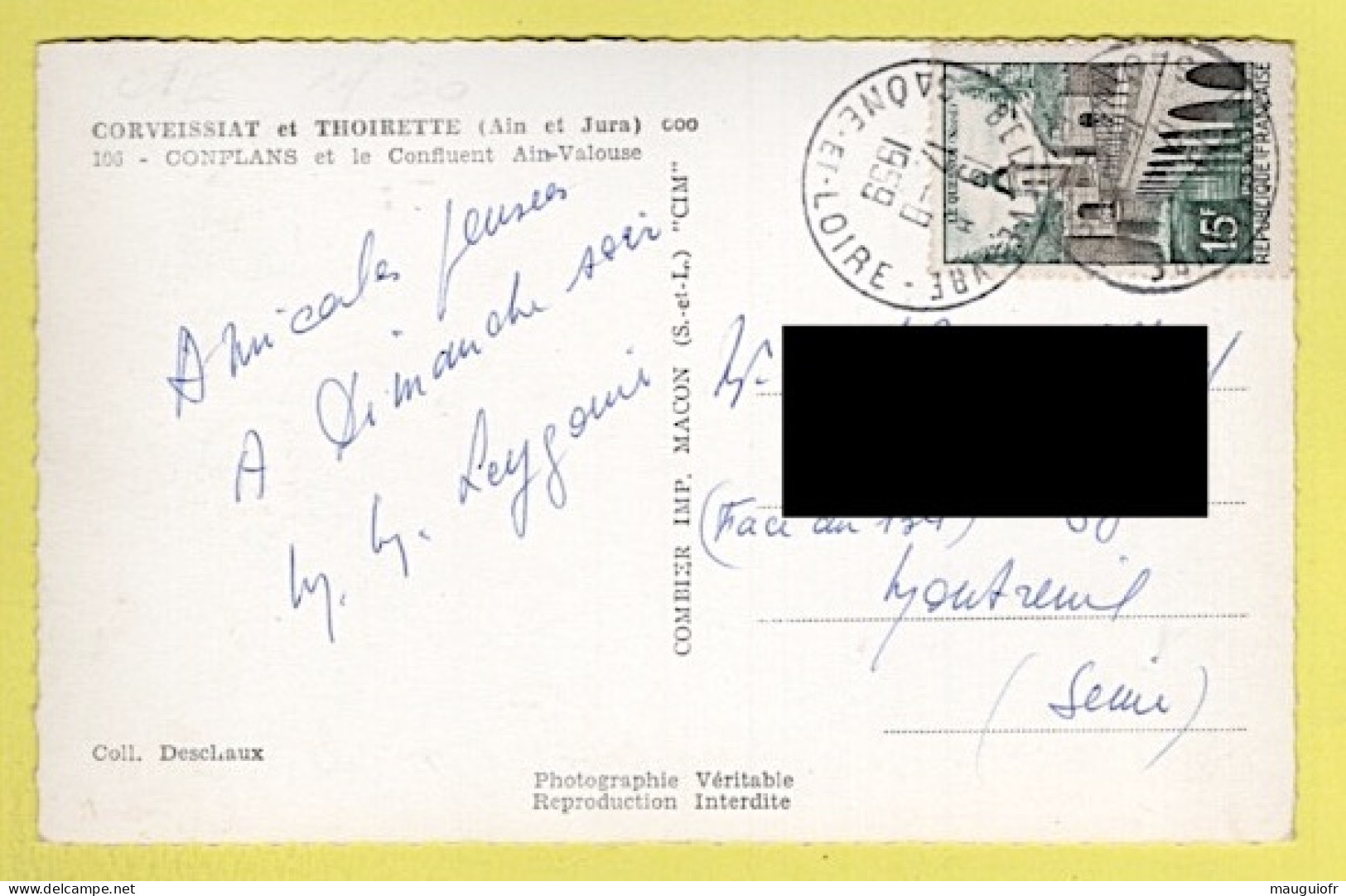 01 AIN / CORVEISSIAT (AIN) & THOIRETTE (JURA) / CONFLANS ET LE CONFLUENT AIN-VALOUSE / 1959 - Ohne Zuordnung