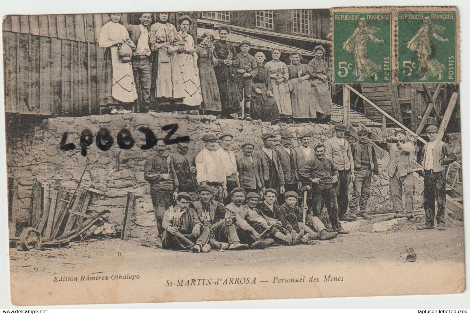 CPA - 64 - SAINT MARTIN D' ARROSSA - Personnel Des Mines - Belle Animation - 1918 - RARE - - Andere & Zonder Classificatie