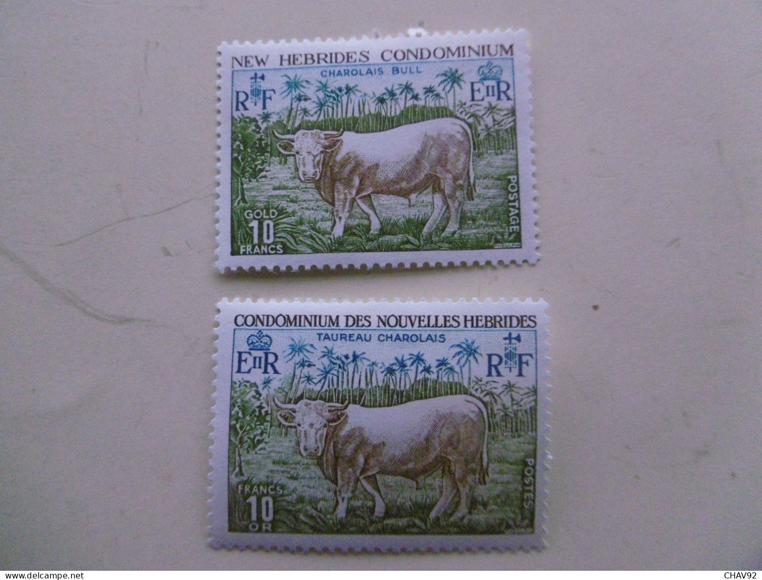 NOUVELLES HEBRIDES     P408/409  * *   SERIE COURANTE TAUREAU CHAROLAIS LA PAIRE - Nuovi