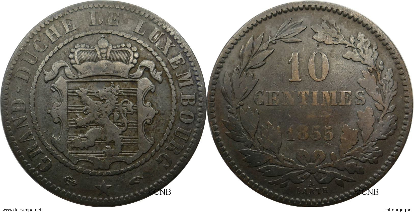 Luxembourg - Grand-Duché - Willem III - 10 Centimes 1855 A - TB/VF25 - Mon5824 - Luxembourg