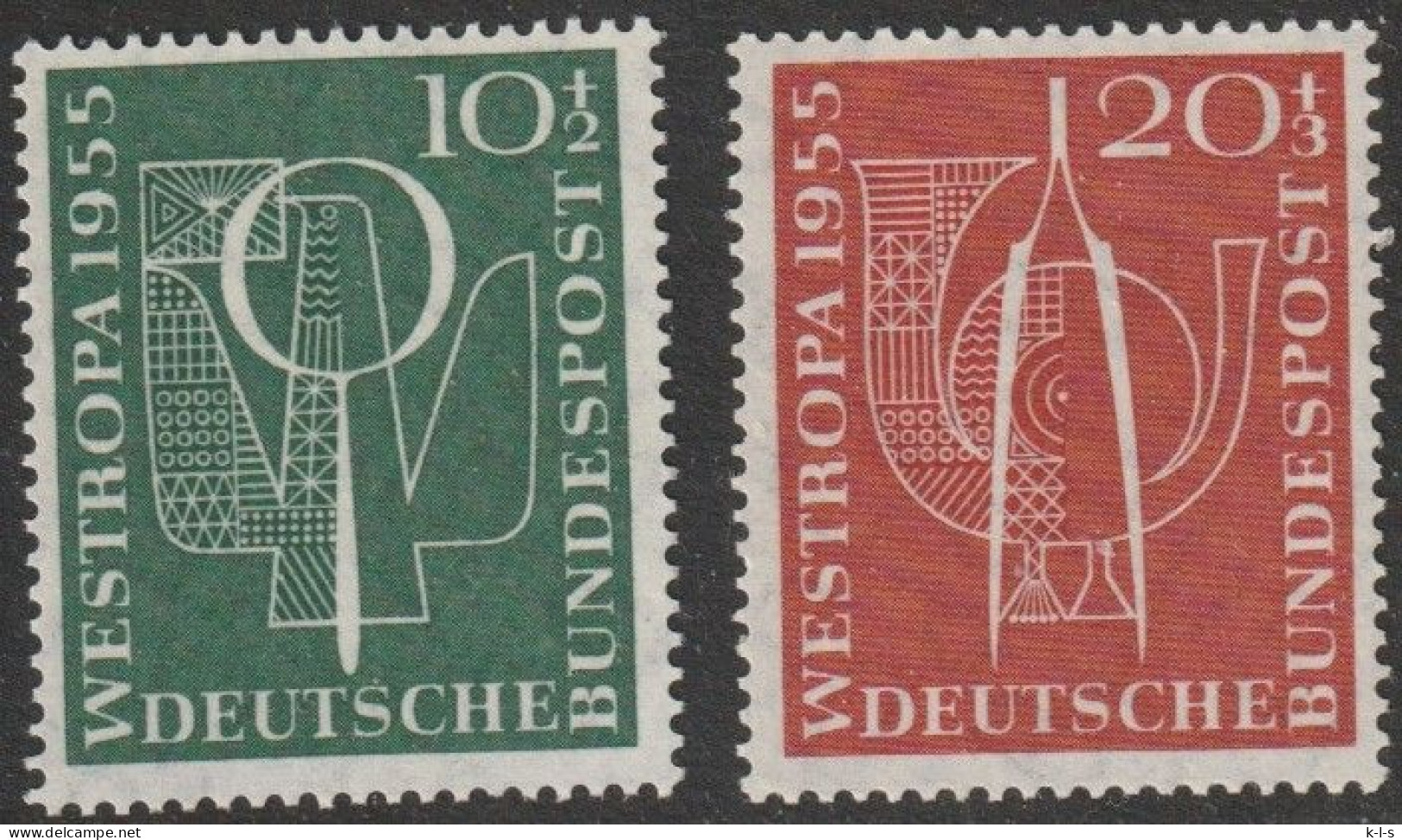 BRD: 1955, Mi. Nr. 217-18, Internationale Briefmarkenausstellung "Westropa", Düsseldorf. **/MNH - Ungebraucht