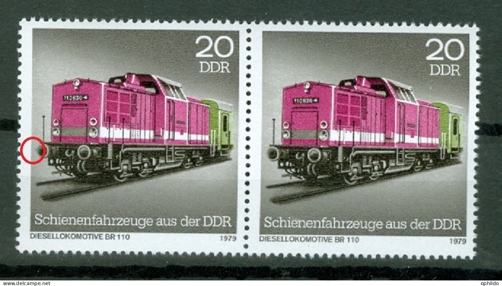 DDR   Michel  2416  F17   * *  TB    Tache Noire à Gauche Du Tampon  - Abarten Und Kuriositäten