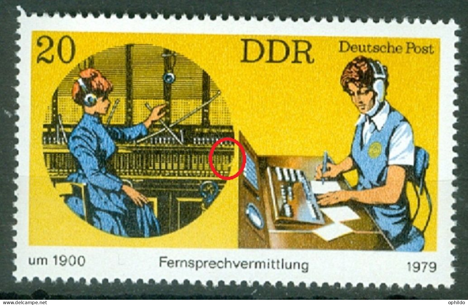 DDR   Michel  2400  F10   * *  TB   Tache Jaune   - Abarten Und Kuriositäten