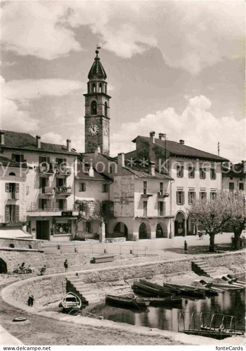 12652074 Ascona Lago Maggiore Partie Am Hafen Kirchturm Ascona - Andere & Zonder Classificatie