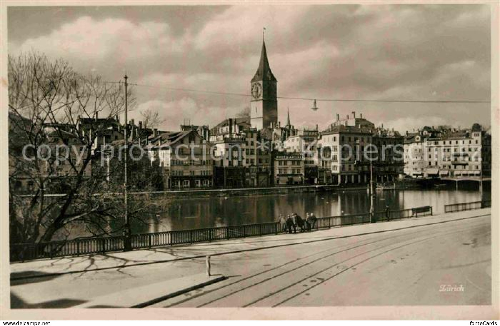 12650842 Zuerich ZH Partie An Der Limmat Kirche Zuerich - Andere & Zonder Classificatie