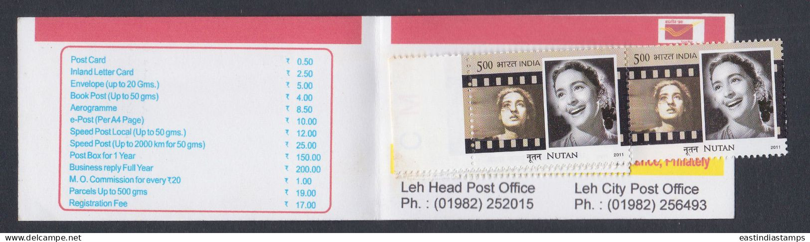 Inde India 2012 Mint Stamp Booklet Indian Ladakh International Film Festival, Cinema, Films, Art, Arts, Mountain - Sonstige & Ohne Zuordnung