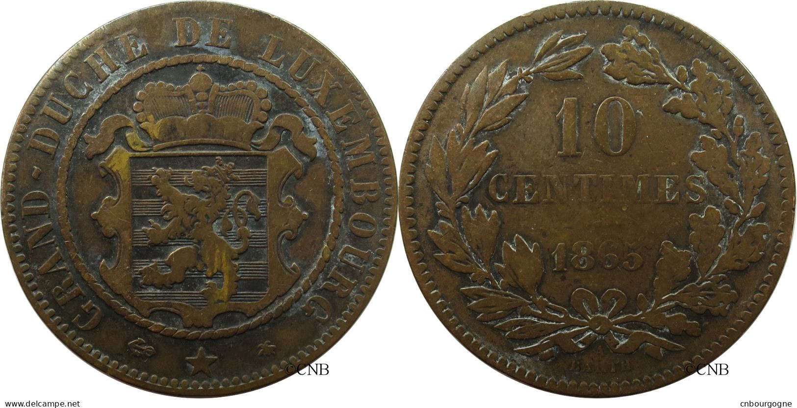 Luxembourg - Grand-Duché - Willem III - 10 Centimes 1865 A - TB/VF25 - Mon4745 - Luxemburgo