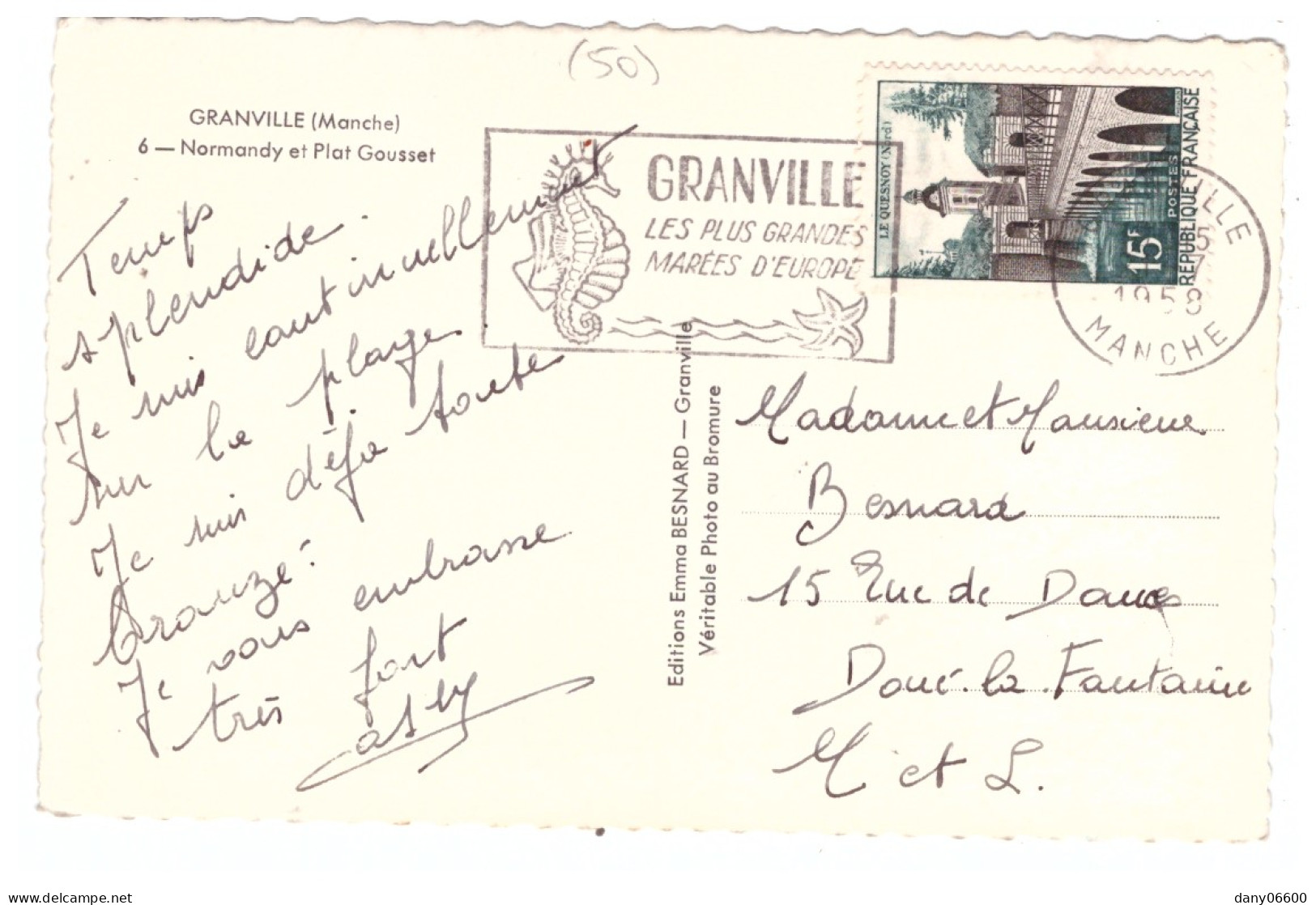 GRANVILLE - Normandy Et Plat Gousset  (carte Photo Animée) - Granville