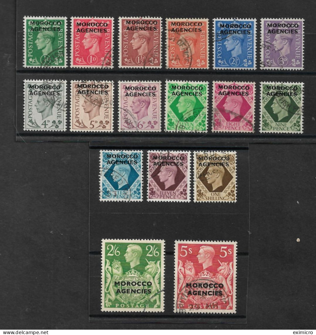 MOROCCO AGENCIES  BRITISH CURRENCY 1949 SET SG 77/93 FINE USED Cat £250 - Morocco Agencies / Tangier (...-1958)