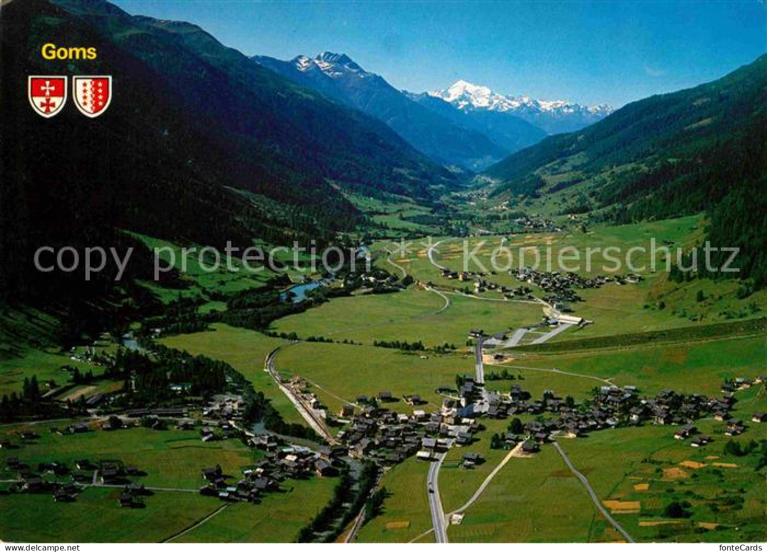 12649240 Obergoms Mit Blick Zum Weisshorn Walliser Alpen Fliegeraufnahme Muenste - Altri & Non Classificati