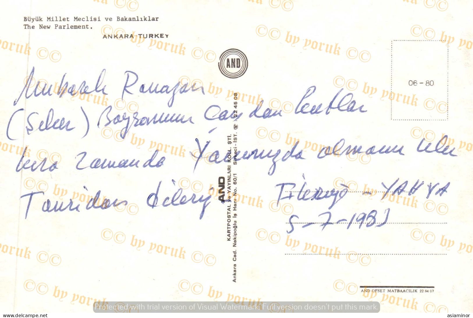 Postcard - 1970/80 - 10x15 Cm. | Turkey, Ankara - Grand National Assembly And Ministries. * - Turquia