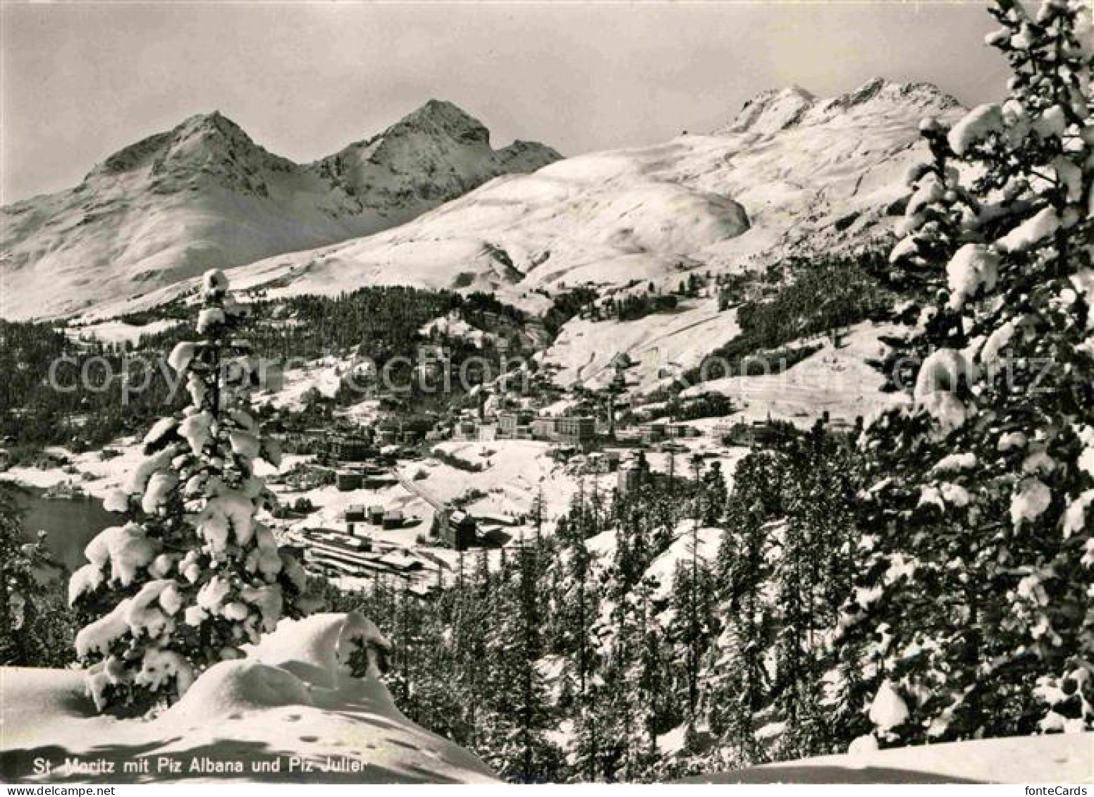 12649221 St Moritz GR Winterpanorama Mit Piz Albana Und Piz Julier St Moritz - Andere & Zonder Classificatie