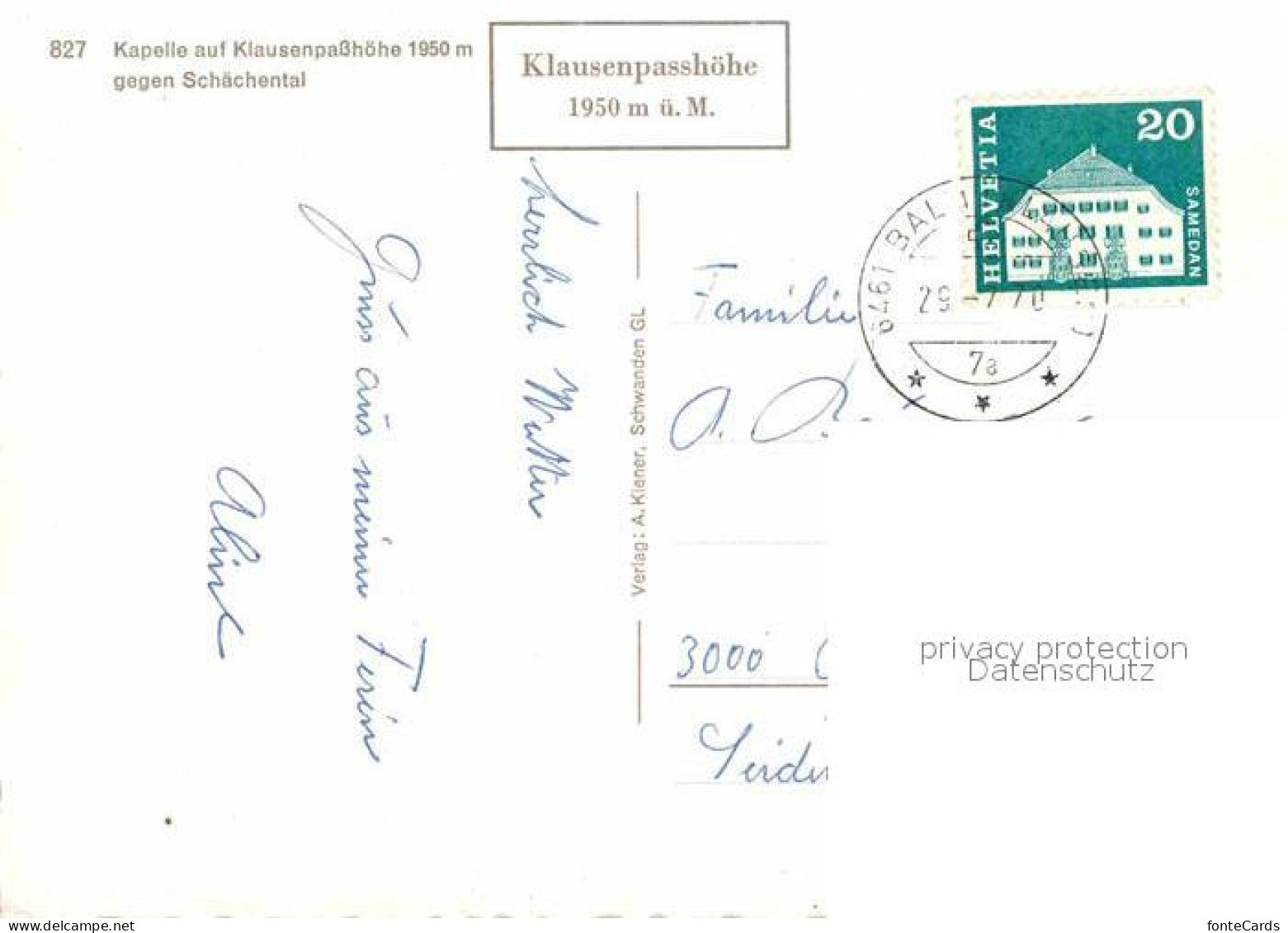 12649210 Klausenpasshoehe Kapelle Kreuz Gegen Schaechental Alpenpanorama Klausen - Altri & Non Classificati