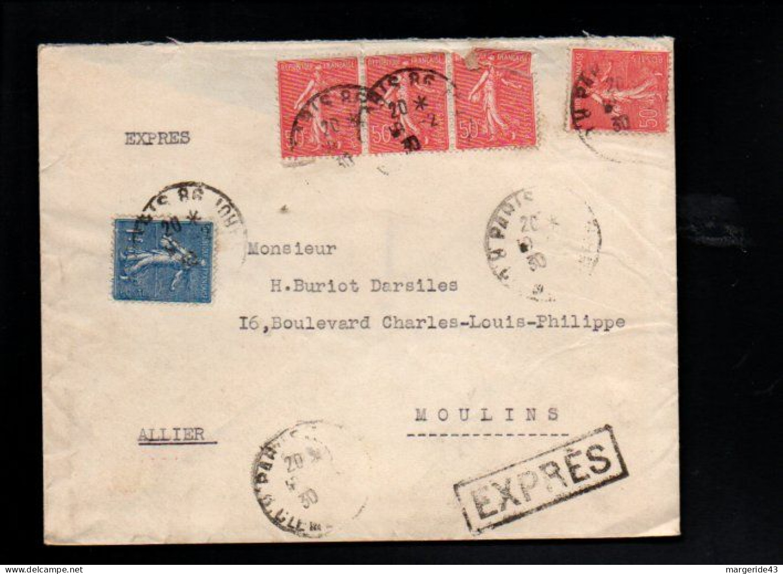 AFFRANCHISSEMENT COMPOSE SUR LETTRE EXPRES DE PARIS 86 - Mechanical Postmarks (Other)