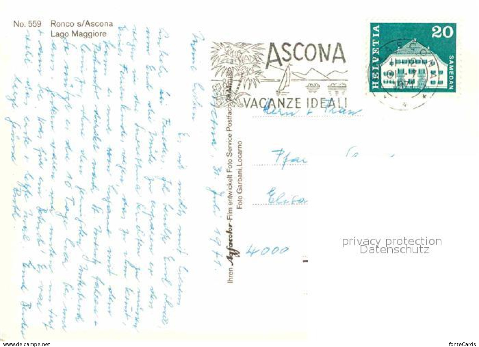 12649203 Ronco Sopra Ascona Panorama Lago Maggiore Alpen Ronco Sopra Ascona - Altri & Non Classificati