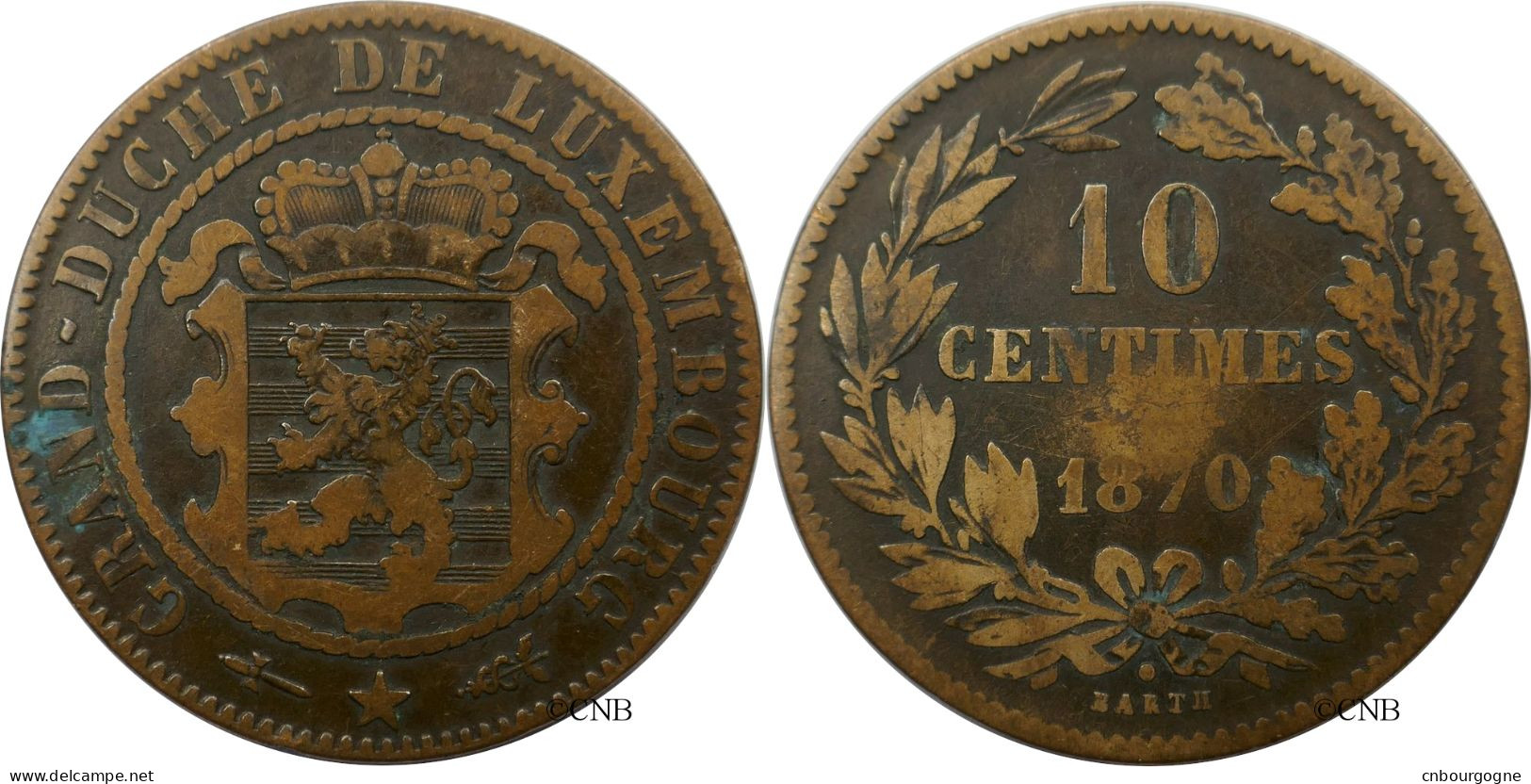 Luxembourg - Grand-Duché - Willem III - 10 Centimes 1870 - TB/VF25 - Mon5027 - Lussemburgo