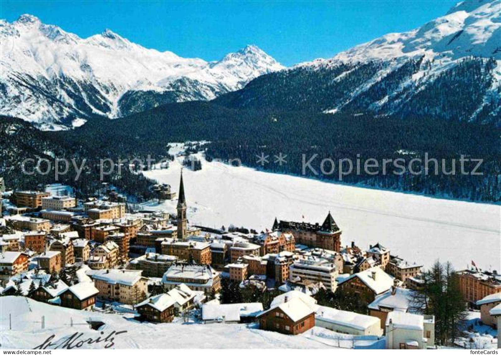 12649183 St Moritz GR Gesamtansicht Wintersportplatz Alpenpanorama St Moritz - Sonstige & Ohne Zuordnung