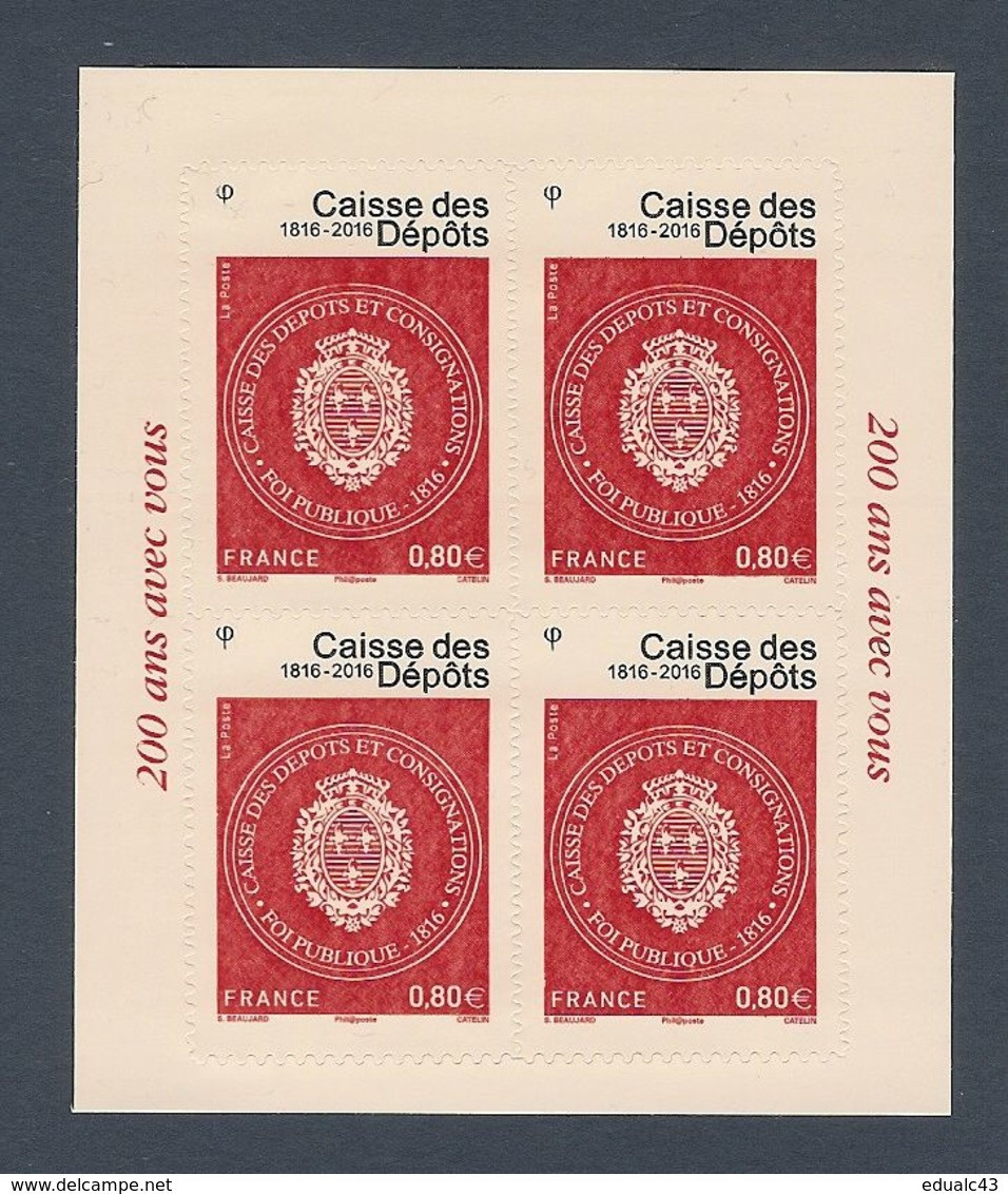 2016 - Bloc Feuillet F 1269 A  CAISSE DES DEPÔTS Dans Son Encart NEUF** LUXE MNH - Ungebraucht