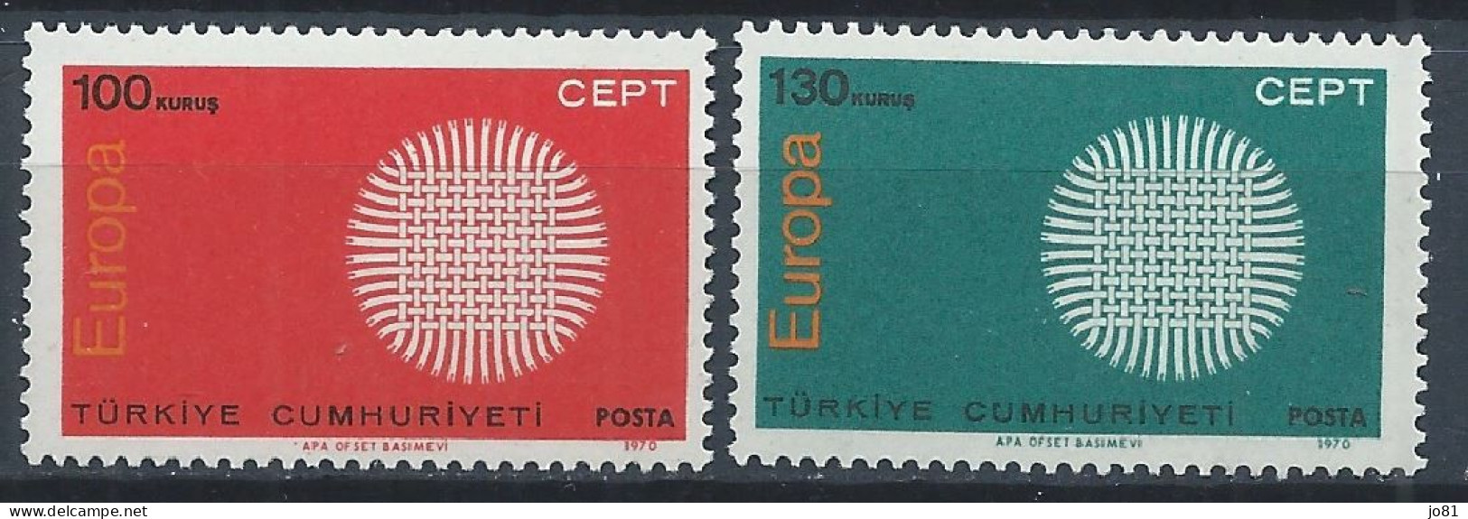 Turquie YT 1952-1953 Neuf Sans Charnière XX MNH Europa 1970 - Ungebraucht