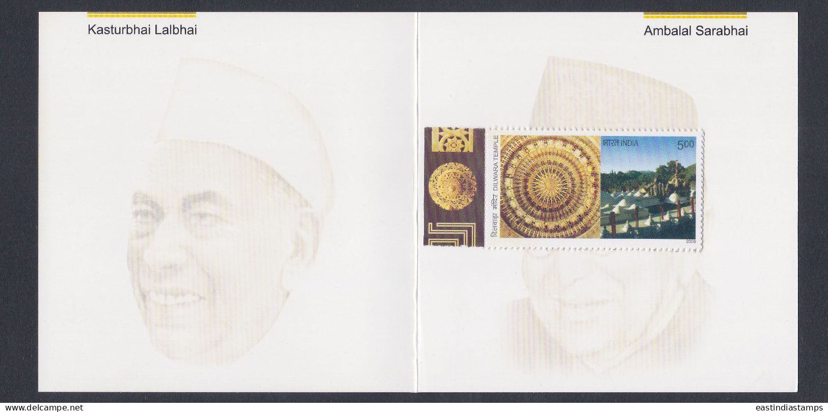 Inde India 2010 Mint Stamp Booklet Gujarat, Ambalal Sarabhai, Kasturbhai Lalbhai, Industrialist, Philanthropist - Sonstige & Ohne Zuordnung