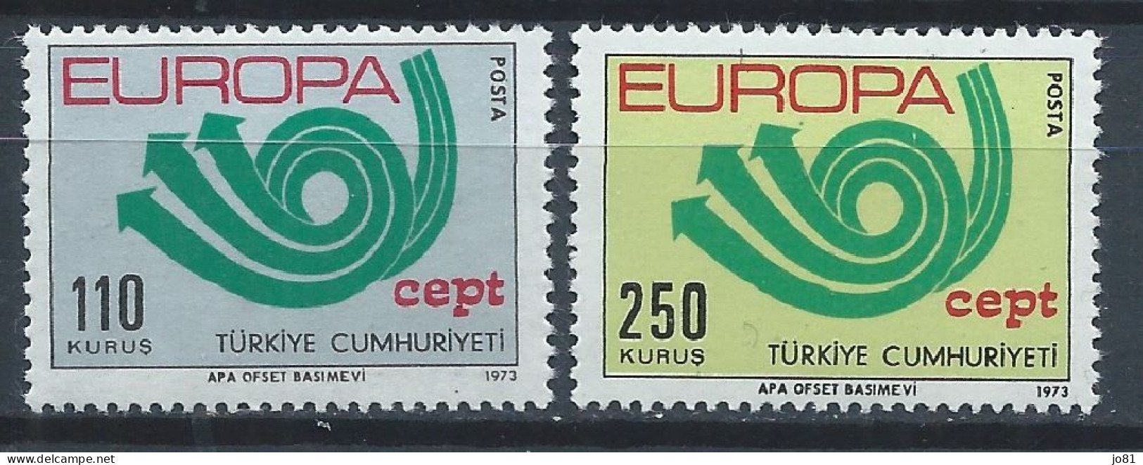 Turquie YT 2050-2051 Neuf Sans Charnière XX MNH Europa 1973 - Unused Stamps