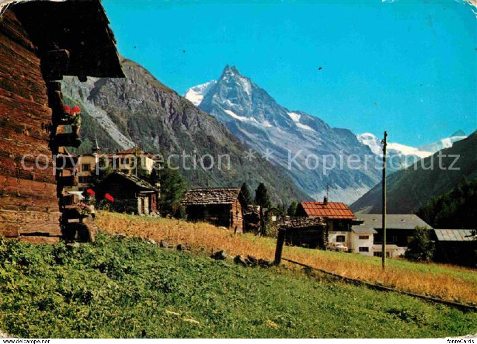 12649130 Zinal VS Dorfpartie Mit Blick Zum Besso Walliser Alpen Zinal VS - Other & Unclassified