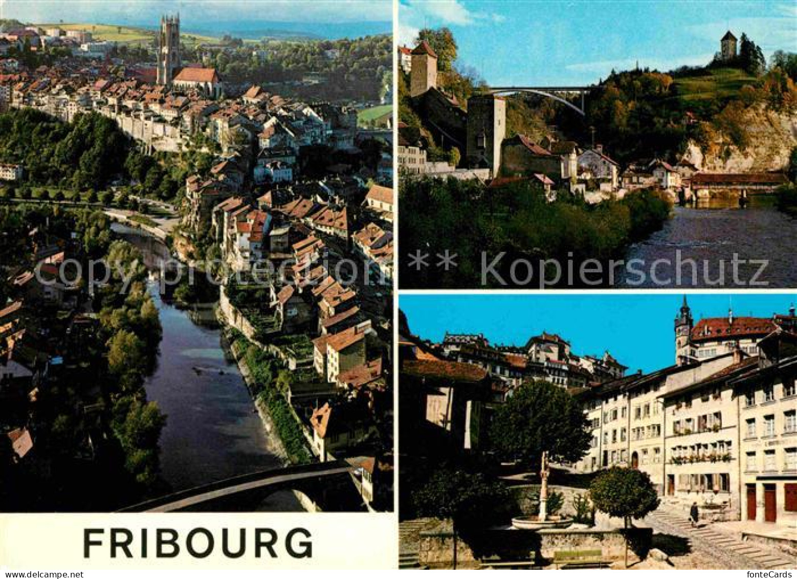 12649124 Fribourg FR La Vieille Ville Au Bord De La Sarine Pont Eglise Fribourg  - Autres & Non Classés