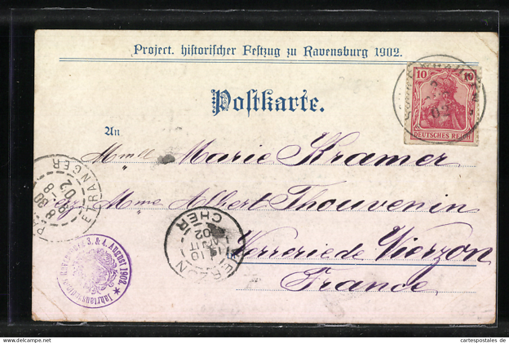 Lithographie Ravensburg, Project. Histor. Festzug 1902, Aufzug Zum Turnier  - Ravensburg