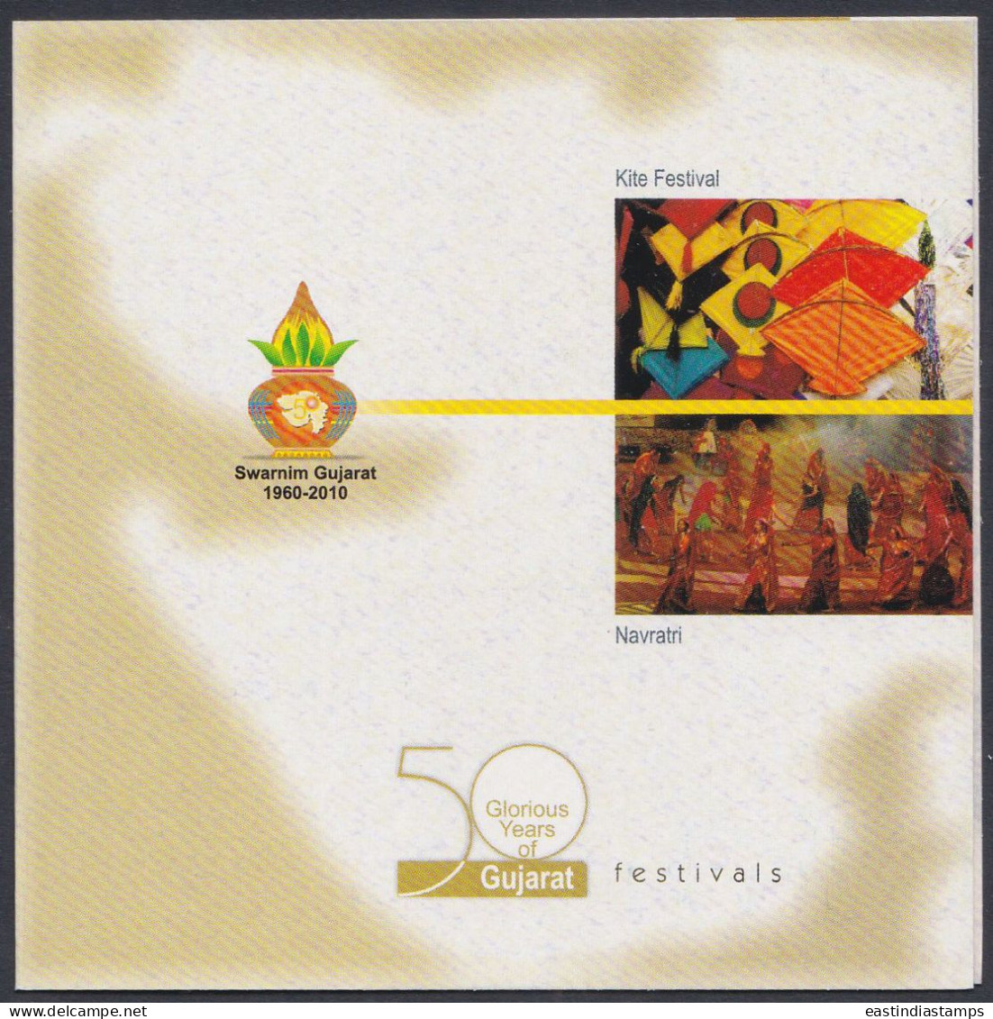 Inde India 2010 Mint Stamp Booklet Gujarat, Kite Festival, Navratri, Culture, Religion, Hinduism - Other & Unclassified