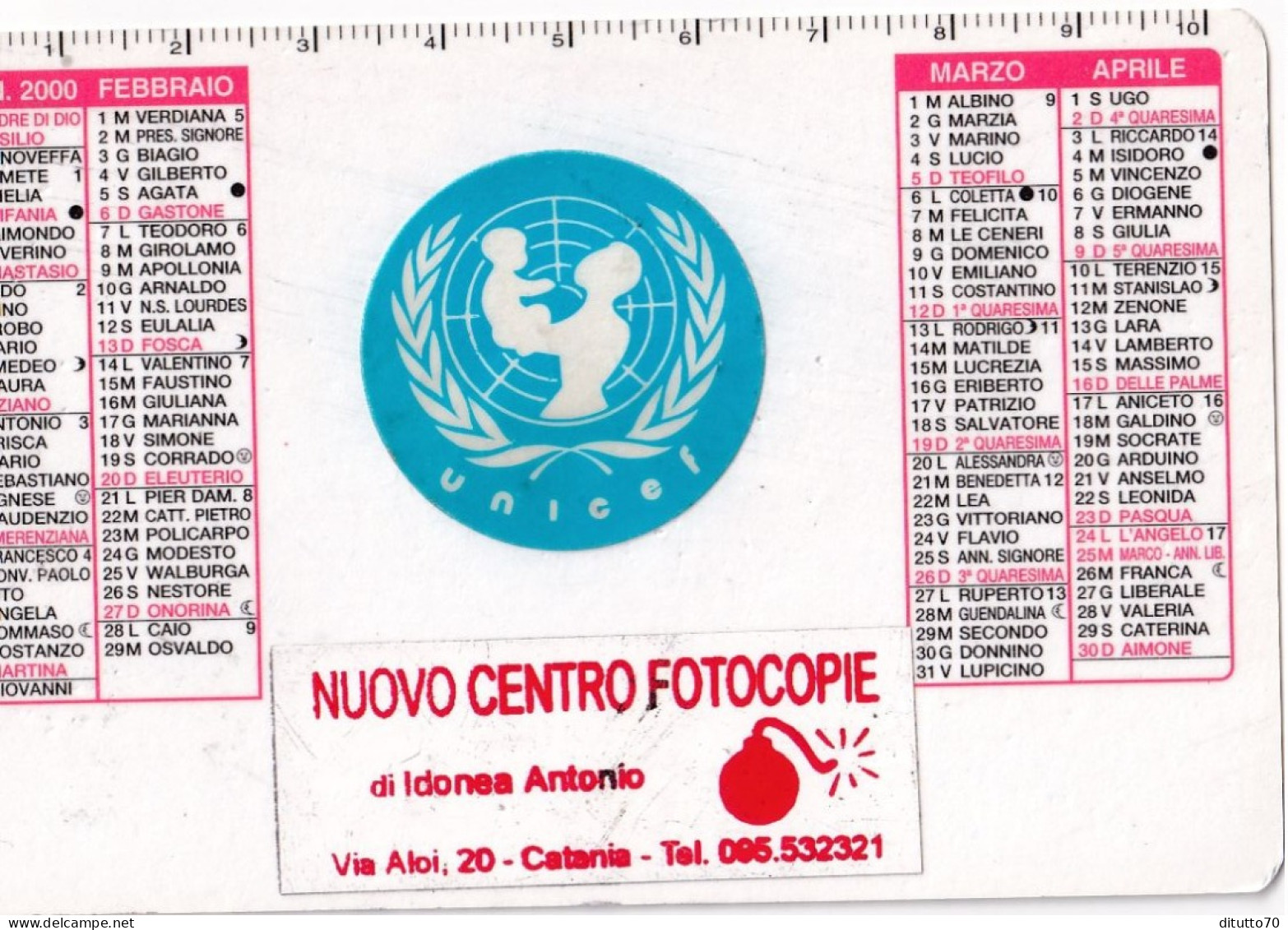 Calendarietto - Nuovo Centro Fotocopie - Catania - Anno 2000 - Petit Format : 1991-00