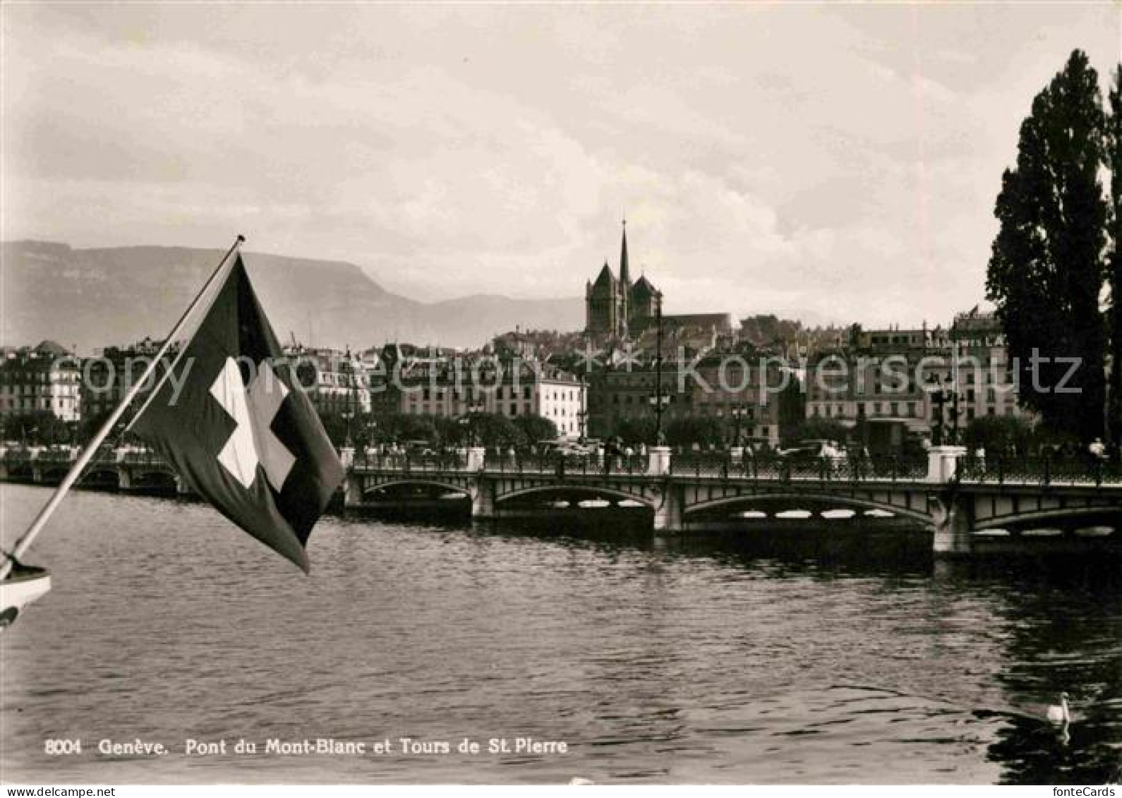 12649081 Geneve GE Pont Du Mont Blanc Et Tours De St Pierre Geneve - Andere & Zonder Classificatie