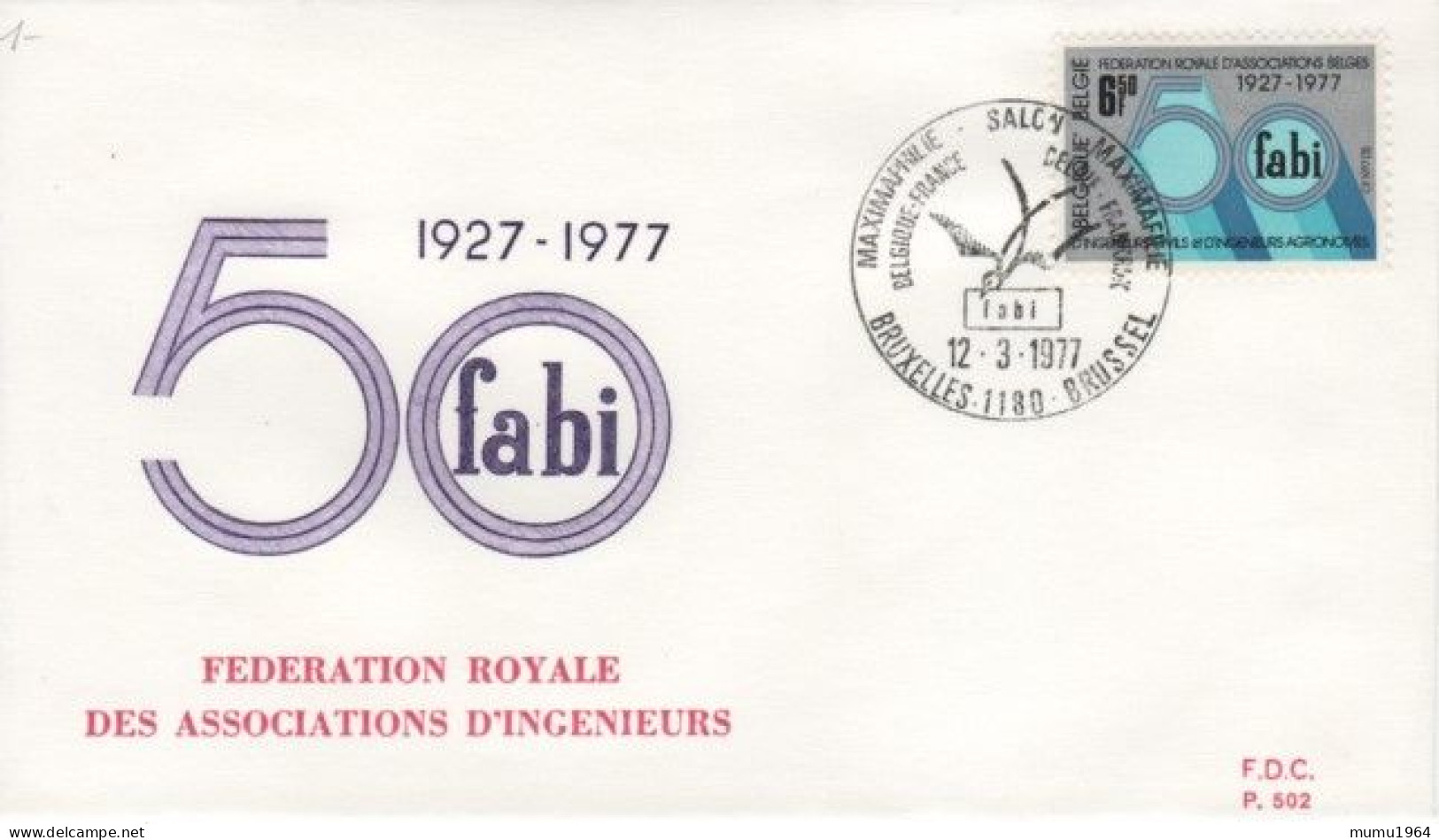 COB - FDC N° 502 - Timbre N° 1842 - 1971-1980
