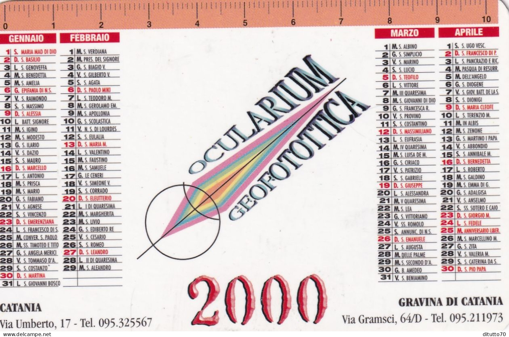 Calendarietto - Paletra - Pianeta Sport - Alessandria - Anno 2000 - Small : 1991-00