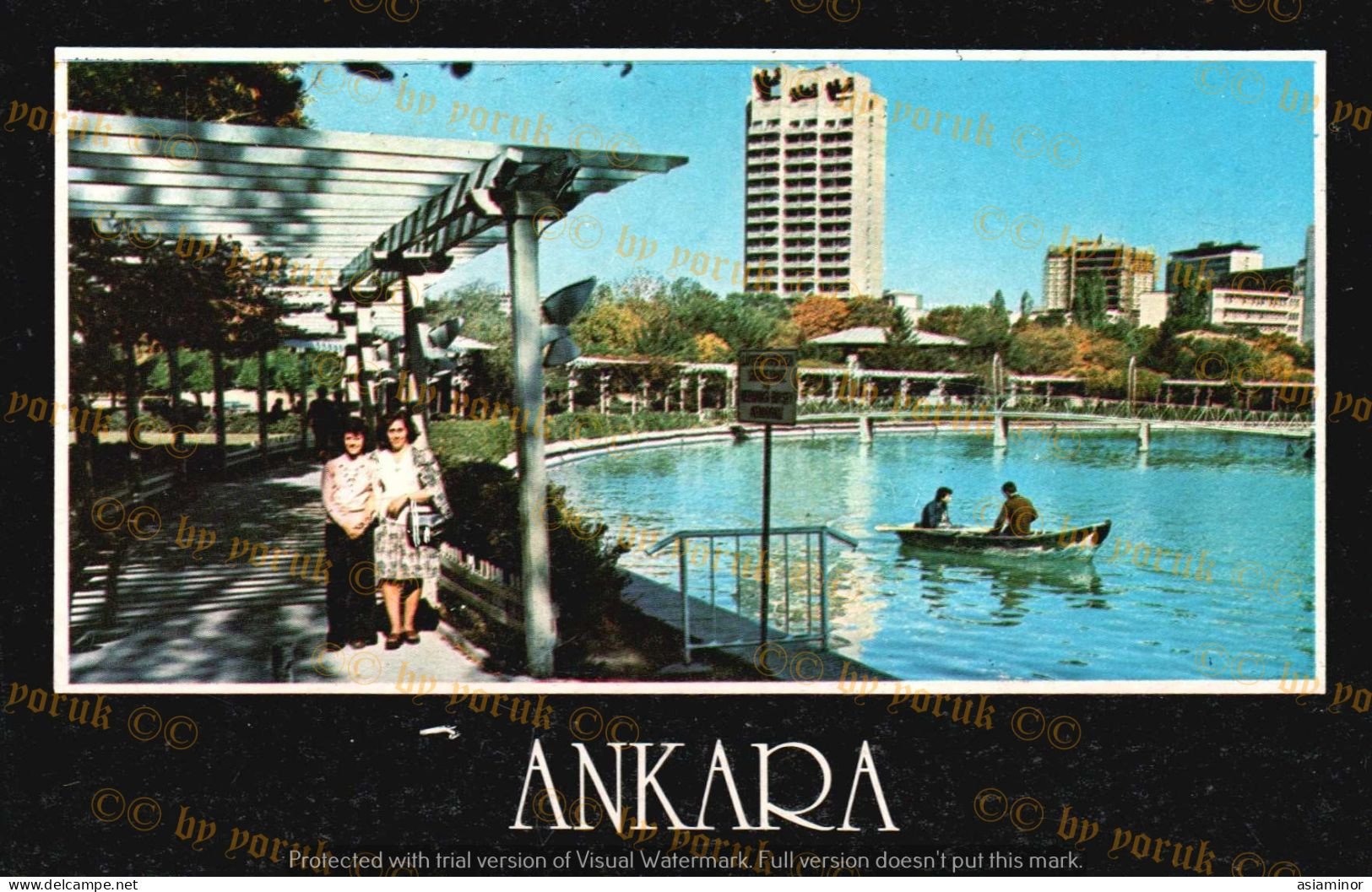 Postcard - 1970/80 - 10x15 Cm. | Turkey, Ankara - Genclik Park - Boaters. * - Turquia