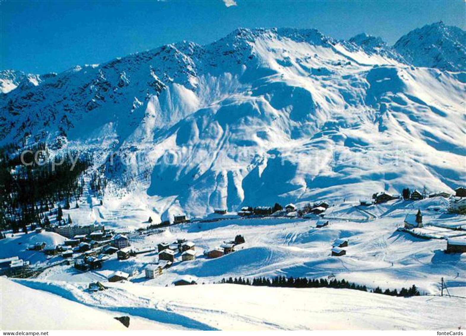 12647843 Inner Arosa Panorama Wintersportplatz Mit Schafruecken Innerarosa - Autres & Non Classés