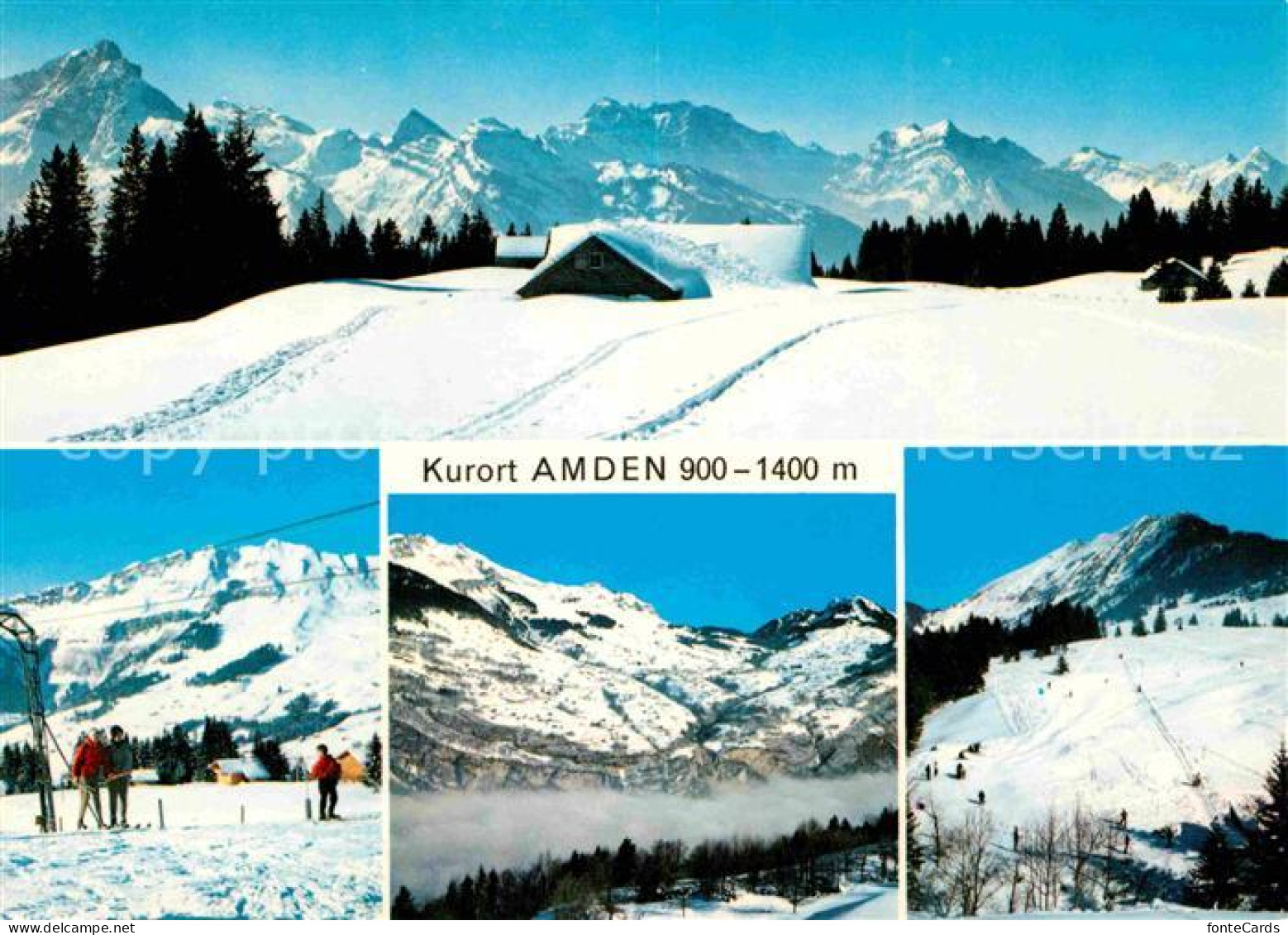 12647812 Amden SG Skigebiet Und Skilifte Ob Dem Walensee Glarner Alpen Nebelmeer - Sonstige & Ohne Zuordnung