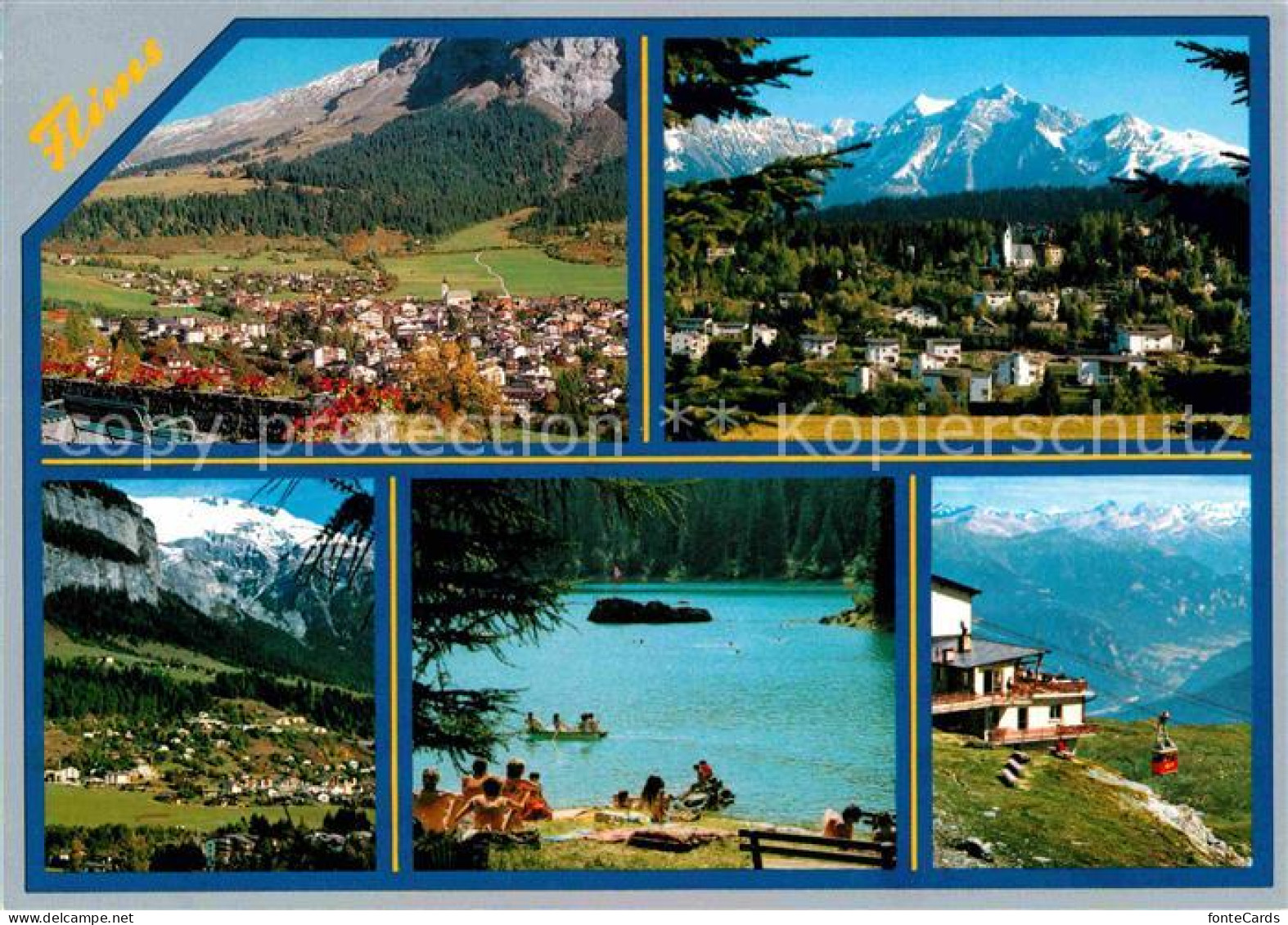 12647774 Flims Dorf Mit Signina Caumasee Cassonsgrat Bergbahn Flims Dorf - Sonstige & Ohne Zuordnung