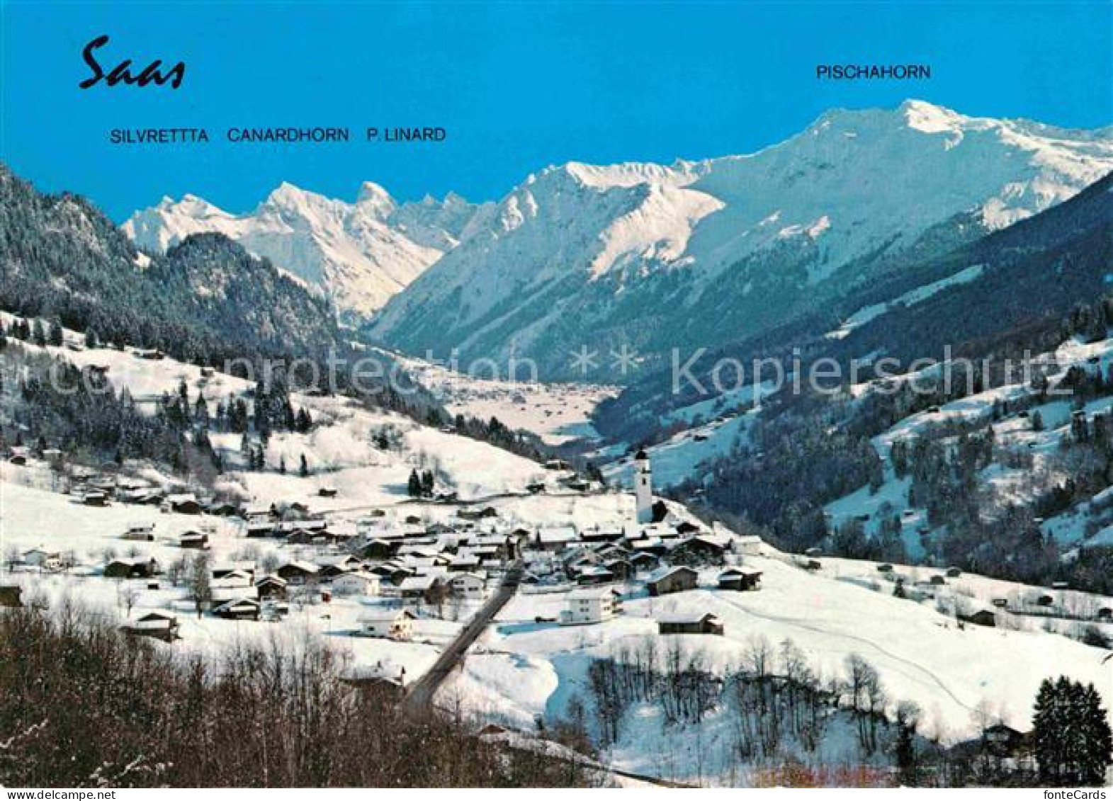 12647751 Saas Praettigau Winterpanorama Gegen Silvrettagruppe Und Pischahorn Saa - Autres & Non Classés