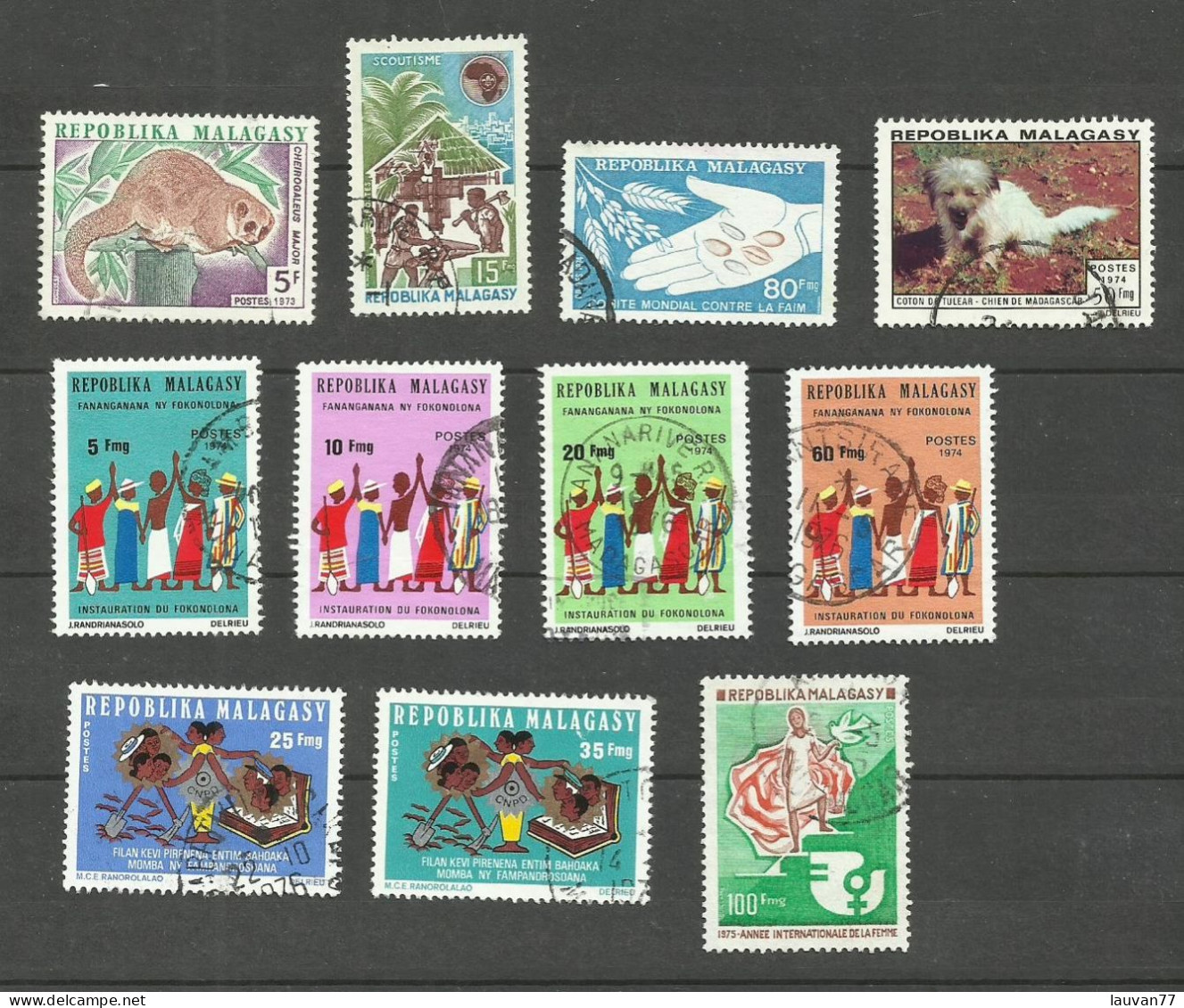 MADAGASCAR N°536, 539, 546, 547, 549 à 555 Cote 4€ - Madagascar (1960-...)