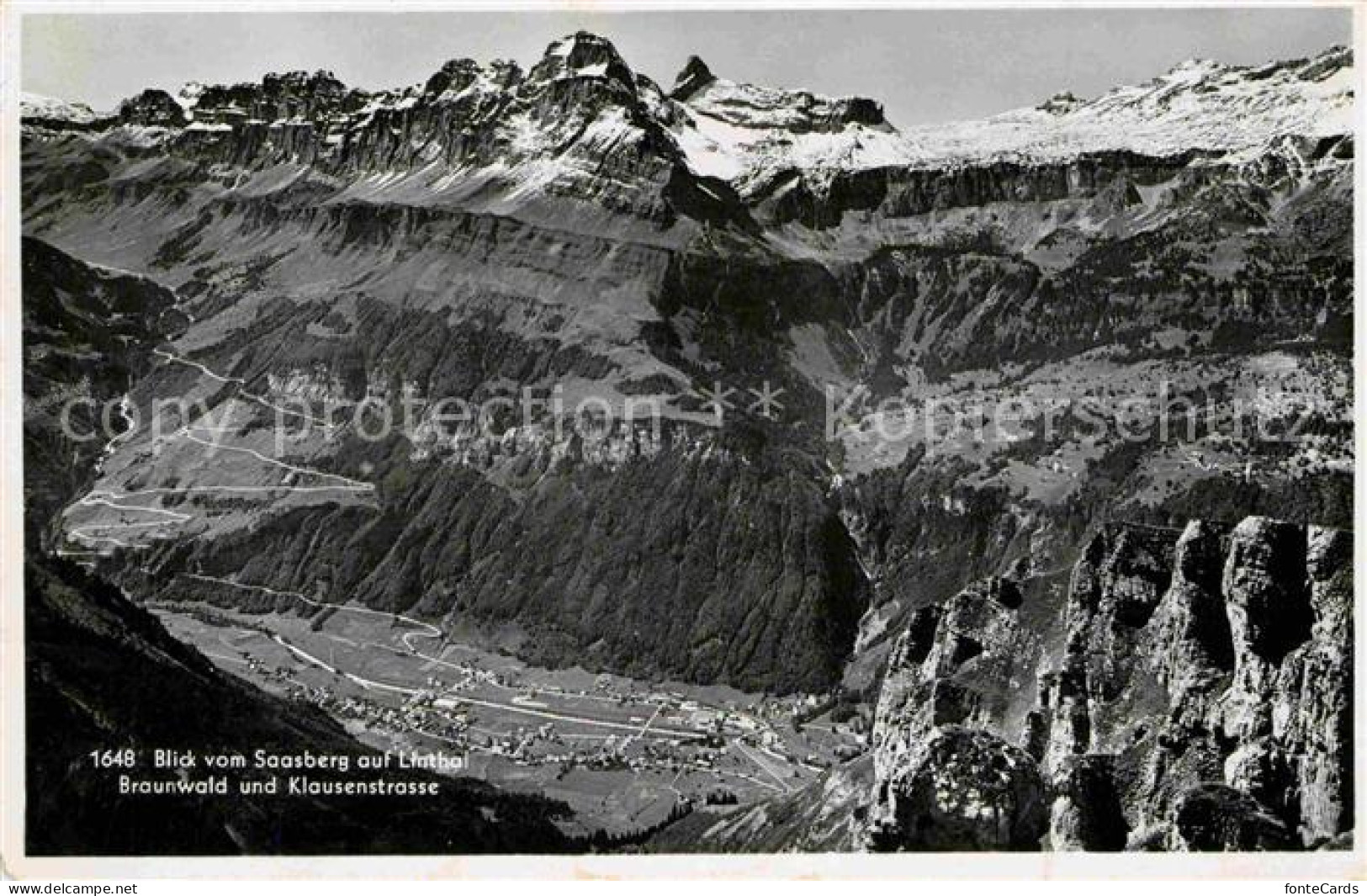 12647594 Linthal Glarus Blick Vom Saasberg Braunwald Klausenstrasse Alpenpanoram - Other & Unclassified