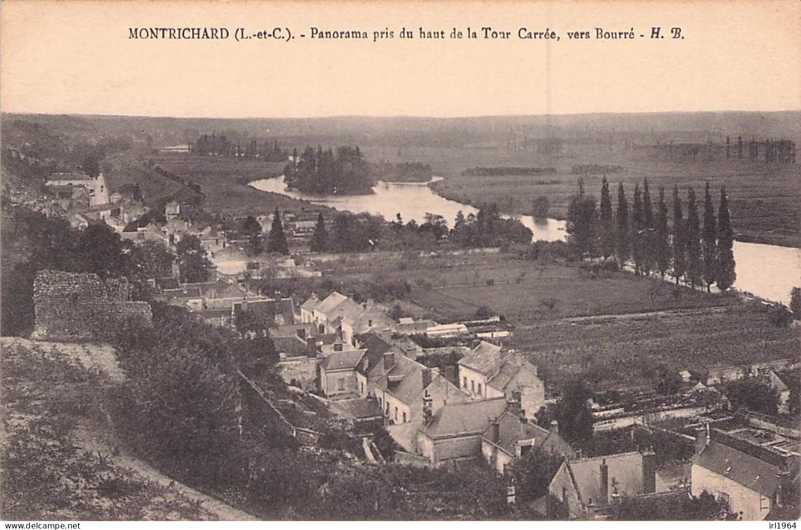 MONTRICHARD PANORAMA PRIS DU HAUT DE LA TOUR CAREE VERS BOURRE - Montrichard